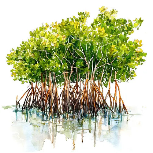 Aquarelle Mangrove Guadeloupe